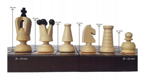 Schachspiel Schachbrett Schach Holzfiguren aus Holz mit Kiste klappbar 34x34 cm